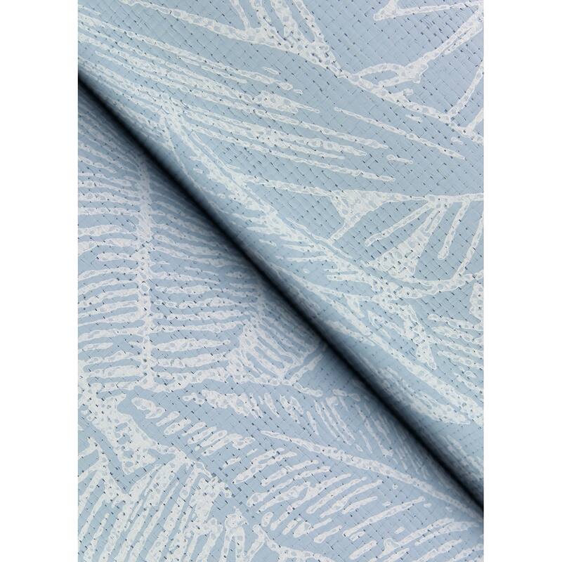 Scott Living Brentwood Sky Blue Palm Leaves Wallpaper