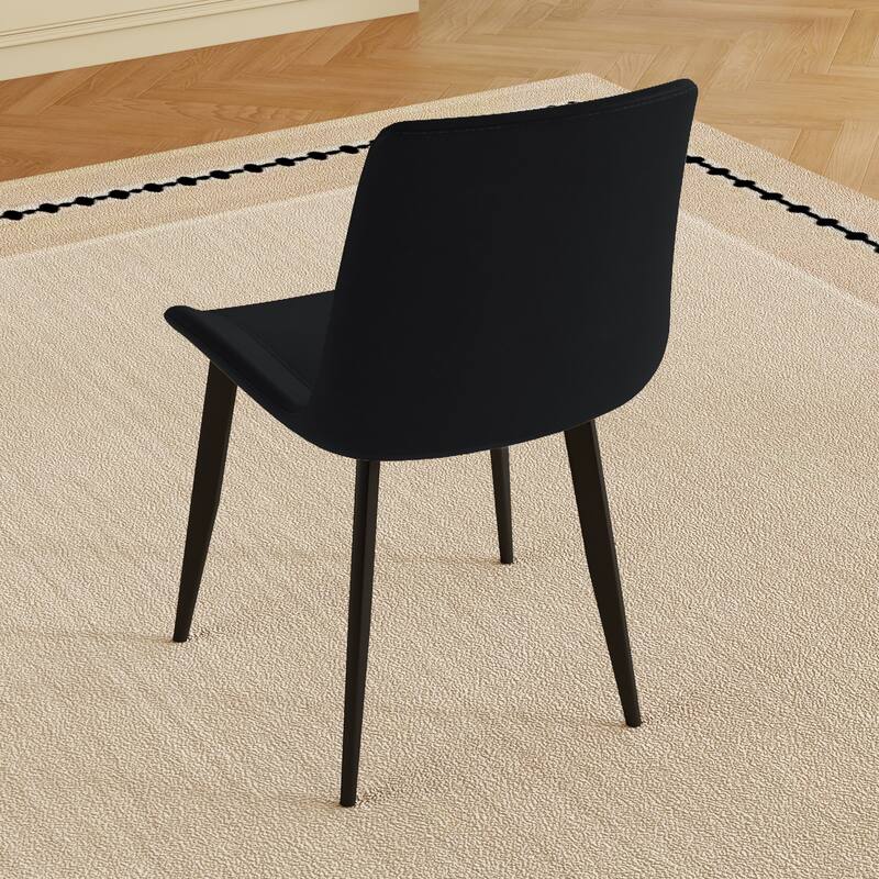 Leather Armless Chair Side Chair Office Chair Coffee Chair Kitchen Chair Lounge Chair Leisure Chair with Metal Legs