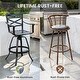 preview thumbnail 8 of 18, Outdoor Cast Aluminum Sunbrella Swivel Bar Stools Patio Bar Height Barstools with Back
