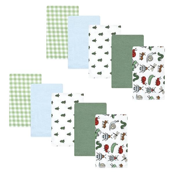 slide 1 of 1, Hudson Baby Infant Boy Cotton Flannel Burp Cloths, Bugs, One Size - Bugs - One Size One Size - Bugs