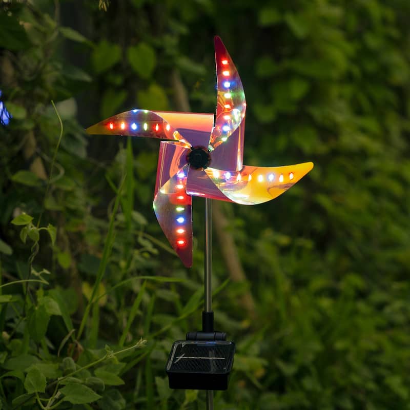 Solar Windmill Spinner Stake Yard Decoration