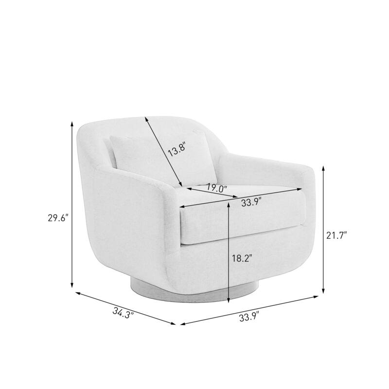 2 Set Modern Chenille Swivel Accent Chairs