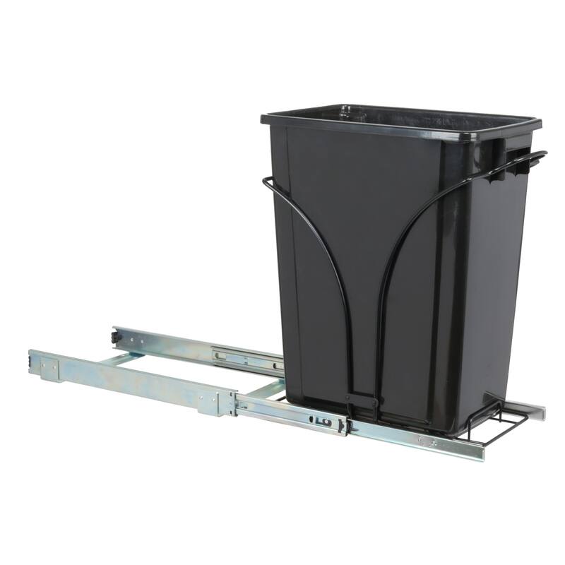 Household Essentials Chrome-Plated Steel Pull-Out/Slide-Out Single Trash Can
