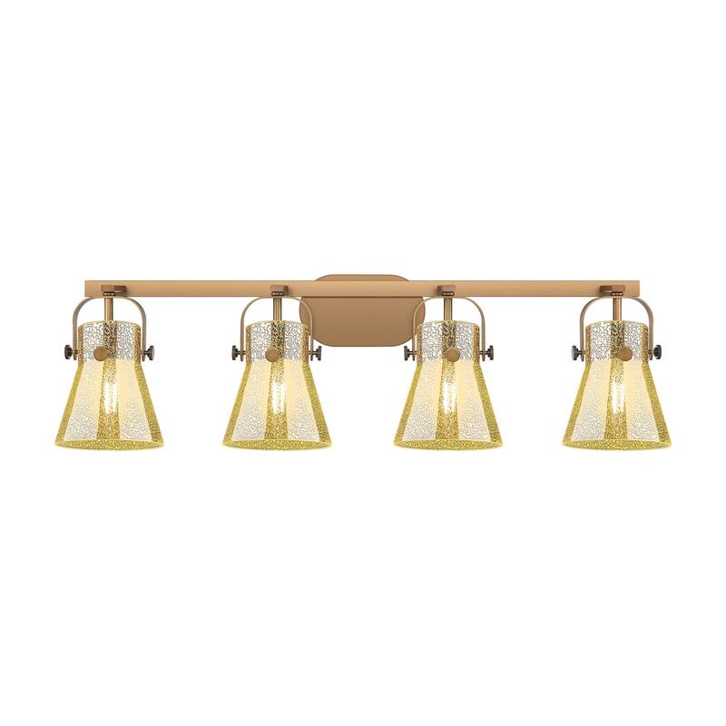 Innovations Lighting 423-4W-11-37 Pilaster II Cone Vanity Pilaster II - Brushed Brass / Mercury