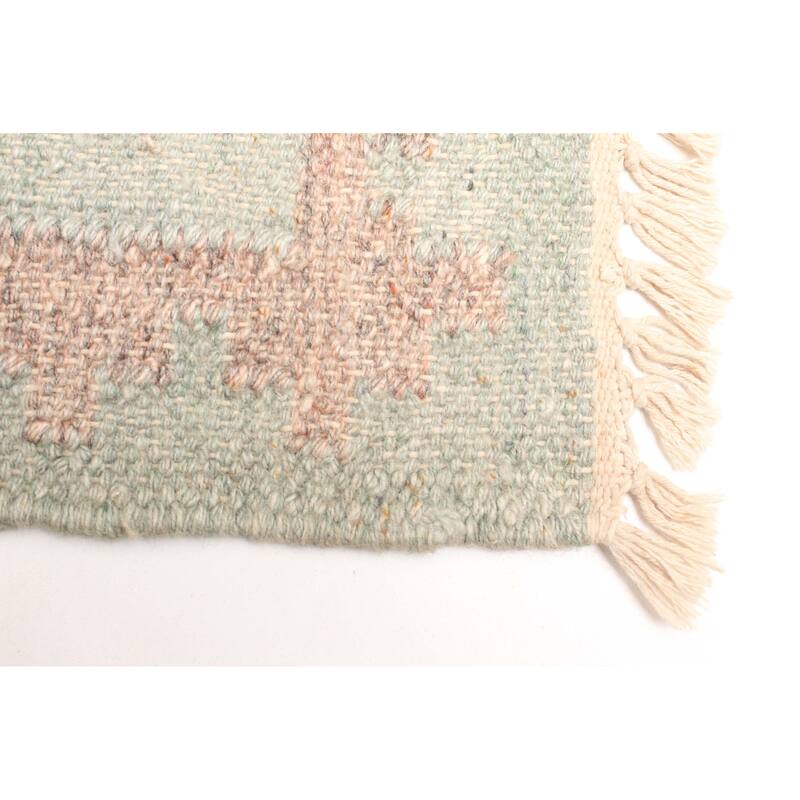 ECARPETGALLERY Flat-Weave Ankara FW Beige Wool Kilim - 5'2 x 7'6