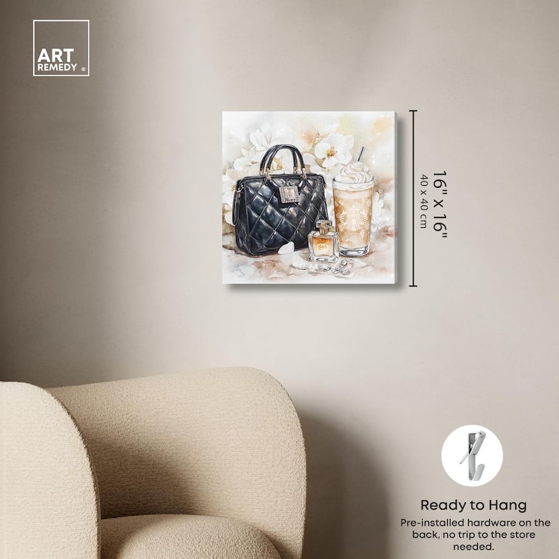 Trinkets and White Floral Canvas by Art Remedy, Gallery Wrapped