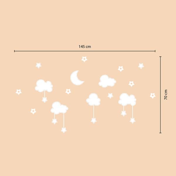 dimension image slide 1 of 2, Walplus White Sky Clouds Baby Sleep Children Wall Stickers Nursery Decor