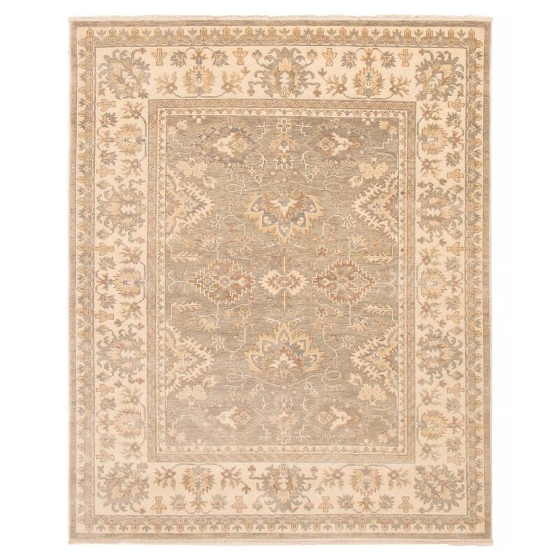 ECARPETGALLERY Hand-knotted Oushak Grey Wool Rug - 8'0 x 9'11 - Grey - 8'0 x 9'11