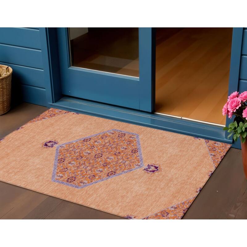 HomeRoots Oriental Traditional Rectangle Outdoor Rug - 3' x 5'