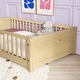preview thumbnail 6 of 9, Natural Twin Size Pine Wood Floor Platform Bed with Fence