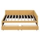 preview thumbnail 54 of 98, L-Shaped Backrest Daybed Upholstered Daybed Frame Classic Wood Slats Design with 2 Storage Drawers or Trundle, Full Size