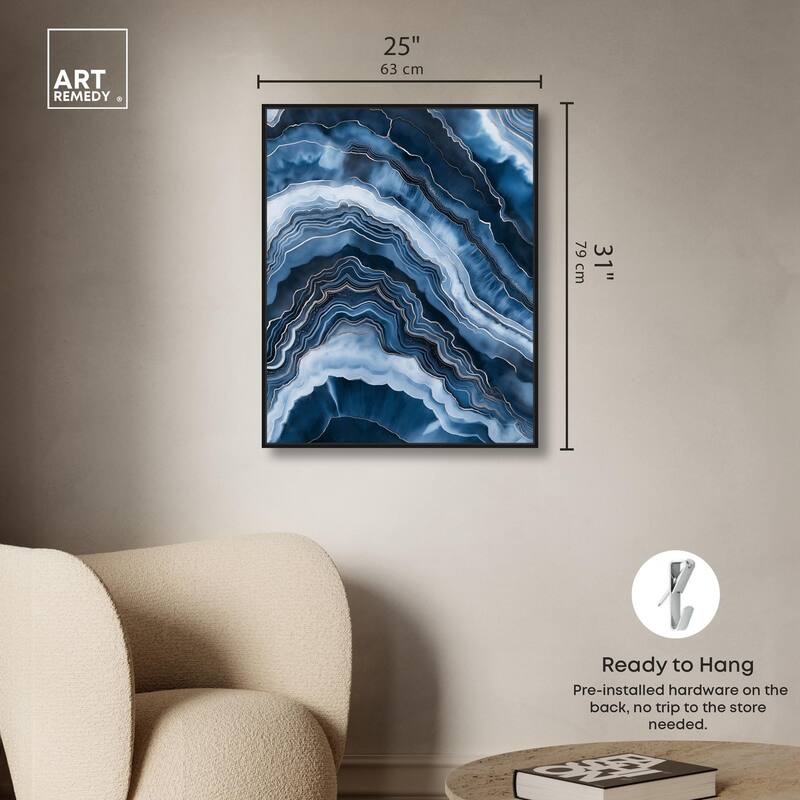 Azure Abyss Layers Canvas by Art Remedy