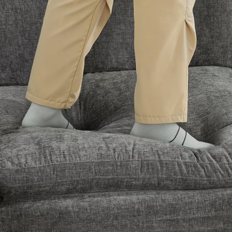 MCombo 111.8'' Modular Sectional Sofa Couch with Reversible Ottoman for Living Room, L Shaped Sofa, FSC Certified