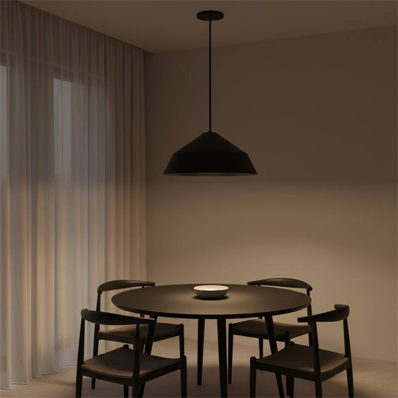 22" Diameter Integrated LED Black Pendant