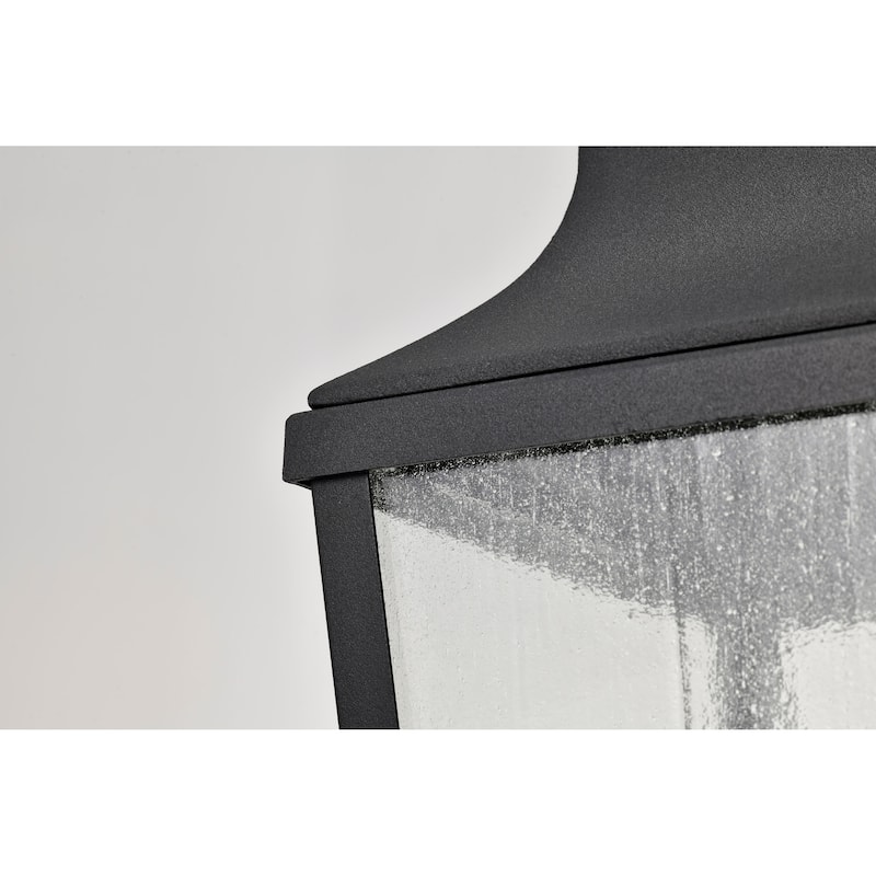 Lawrence 1 Light Post Top Matte Black with Clear Seeded Glass