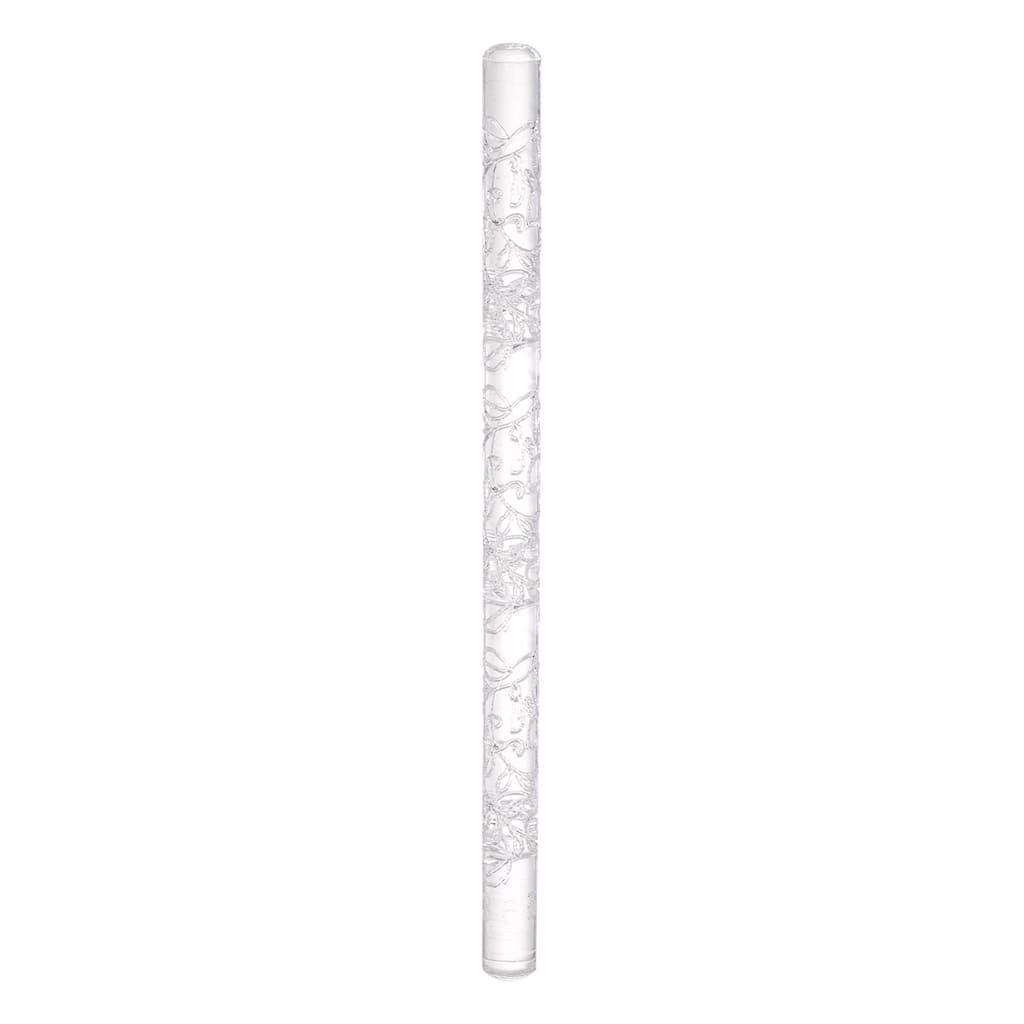 Acrylic Embossed Rolling Pin 16cm x 1cm Aquatic Plants Pattern - Transparent