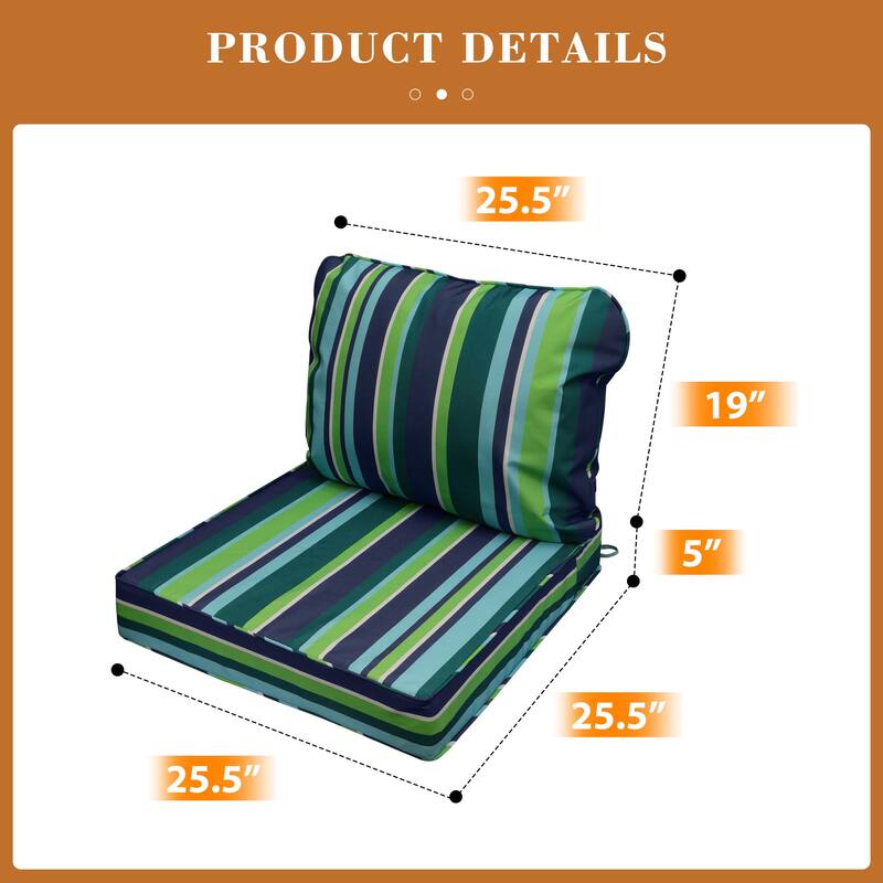 Waterproof Outdoor Deep Seat Cushion Set for Patio Furniture and Chairs