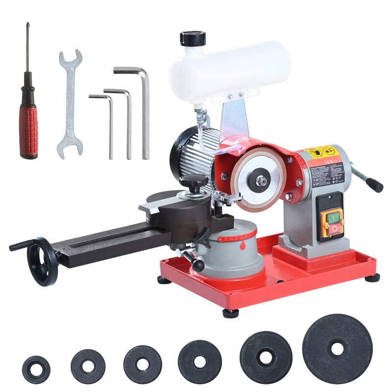 Circular Saw Blade Sharpener, 370W Saw Blade Grinding with Water Injection, Water Injection Circular Saw Blade Sharpening - Red