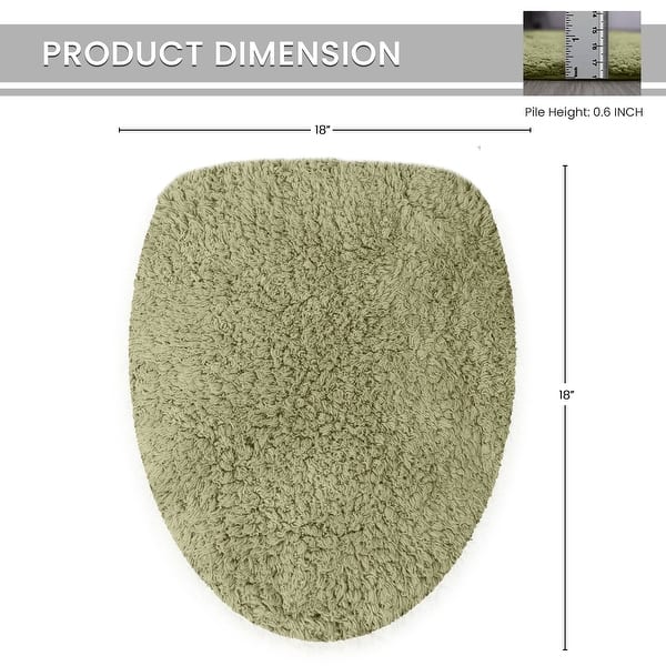 dimension image slide 11 of 17, Home Weavers Waterford Collection Cotton Toilet Lid Rug | Elastic Fit | Fit Most Standard Toilet Lid | 18"x18"