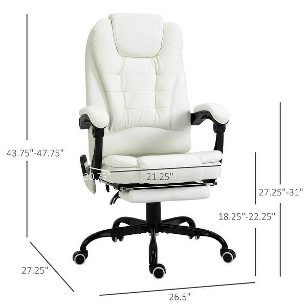 Vinsetto High Back Massage Office Chair With 7 Point Vibration Heating Reclining Back Adjustable Height W Headrest Footrest Overstock 32265610