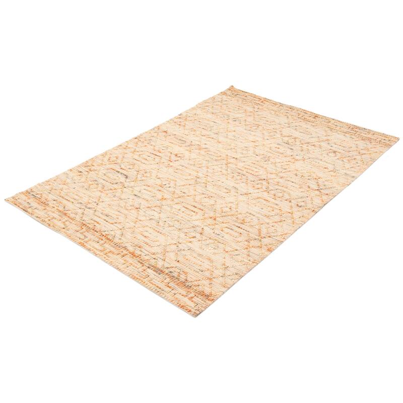 ECARPETGALLERY Braid weave Sienna Beige Wool Rug - 5'1 x 7'11
