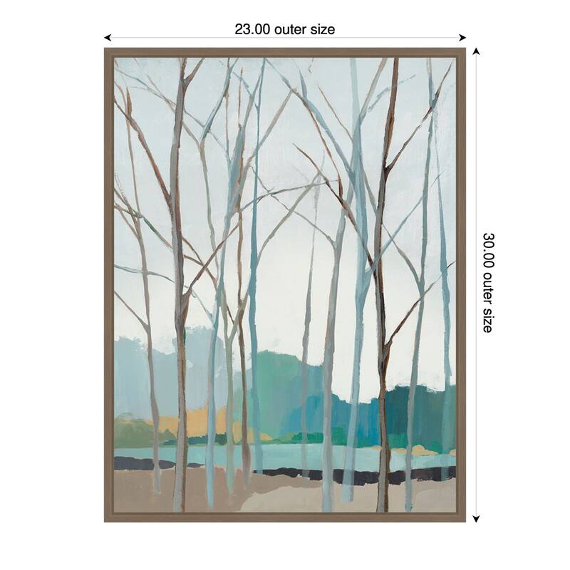 Winter Trees II by Isabelle Z Framed Canvas Wall Art Print - Sylvie Dark Gold - 23 x 30 in
