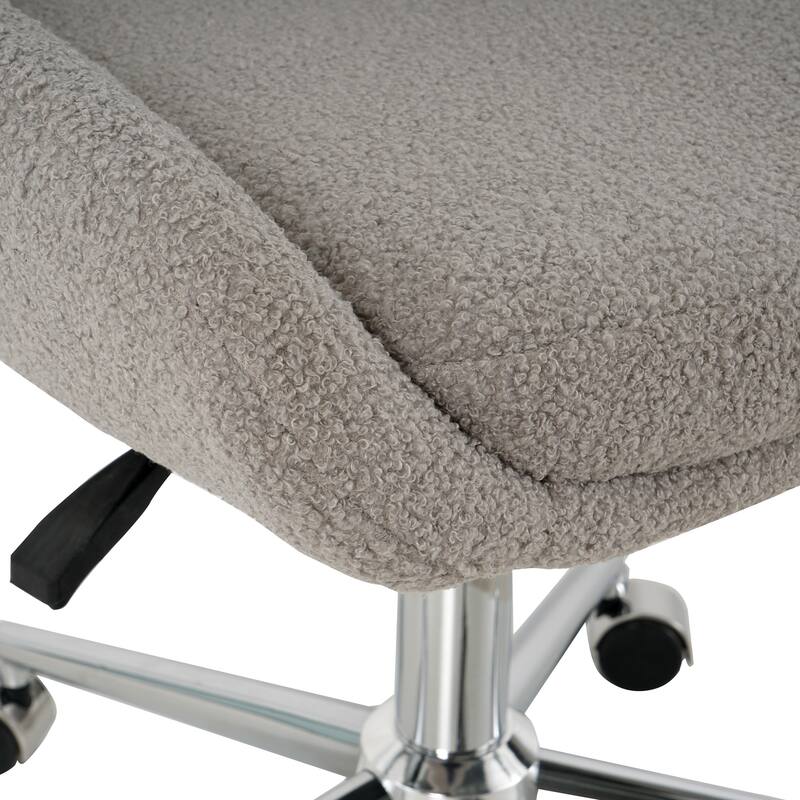 Grey Teddy 22.3" Tufted Accent Chair with Chrome Legs