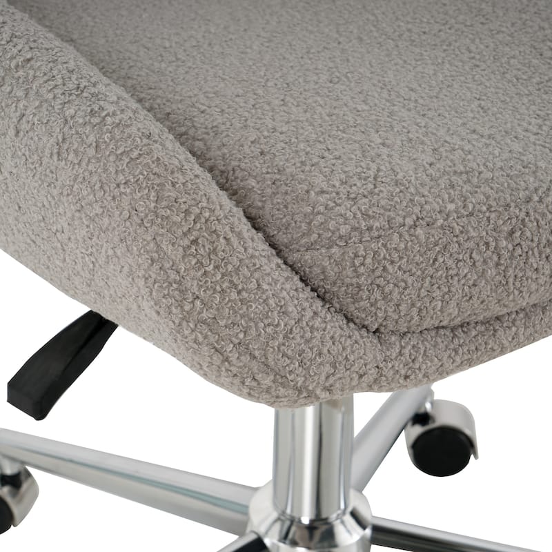 Grey Teddy Modern 22.3" Upholstered Buttons Tufted Accent Chair with Chrome Legs for Living Room