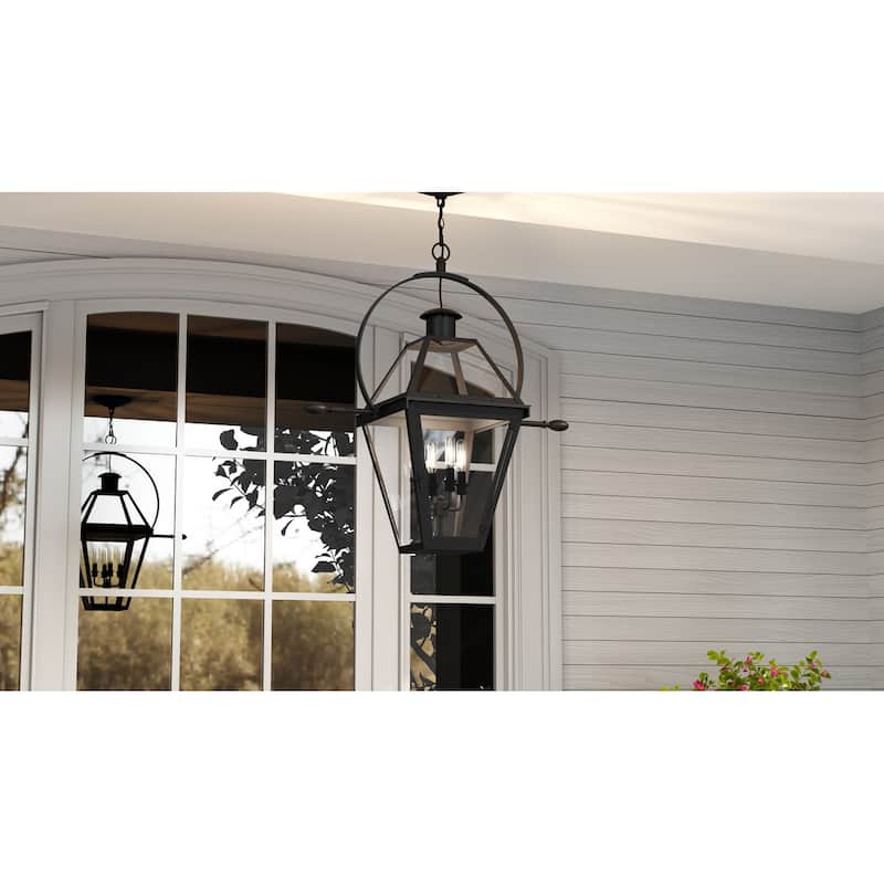 Rue De Royal 4-Light Earth Black Outdoor Hanging Lantern
