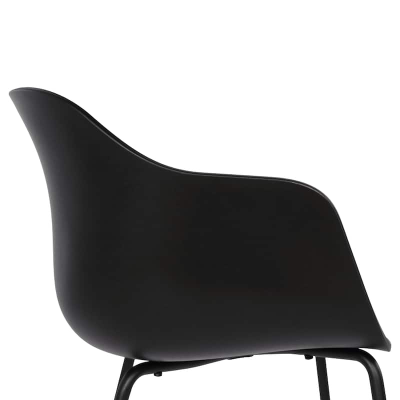 Furnish Theory Curve-K ML Indoor/Outdoor Dining Armchairs Arm Chairs w Polypropylene Shell & Powder-Coated Steel Legs (Set of 2)