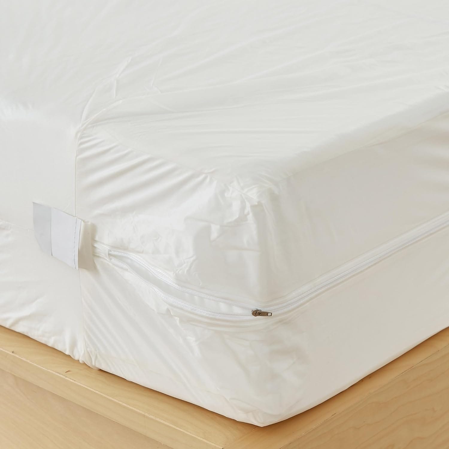 Zippered Waterproof Crib Mattress Cover / Vinyl Bed Protector, Guards from Liquids & More, Brushed Silk Finish, 6" Deep