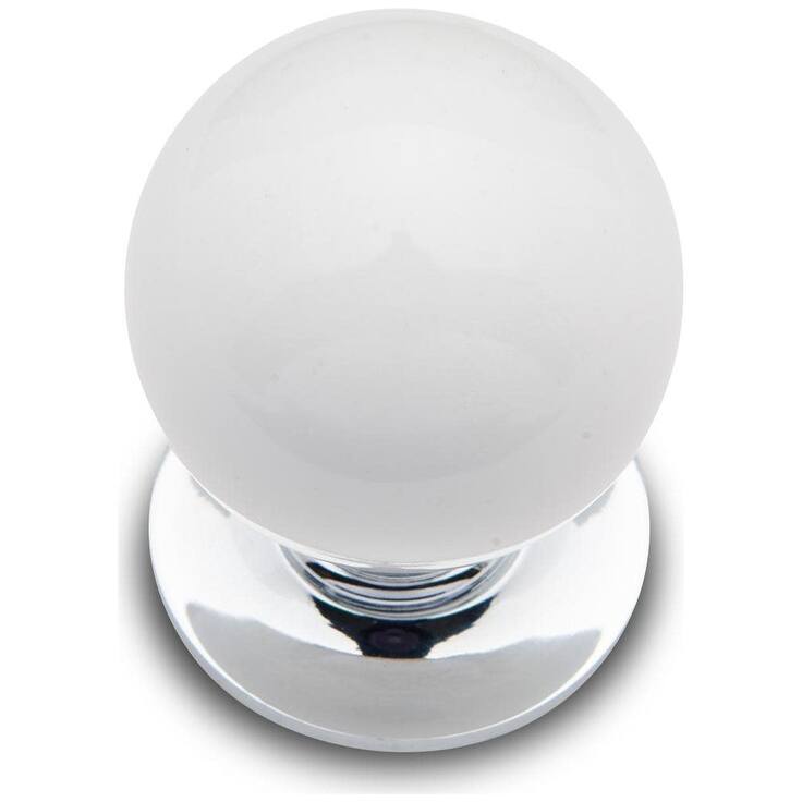 RK International CK-30-BALL-SM Porcelain 1-1/4" Round Ball Classic - Chrome / White