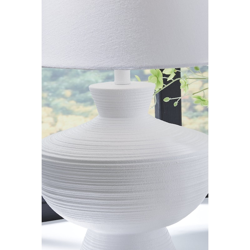 Signature Design by Ashley Harelwood White Table Lamp - 18" W x 18" D x 24" H