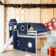 preview thumbnail 2 of 22, Full Size Solid Wood Loft Bed with Tent and Tower, Castle Elements