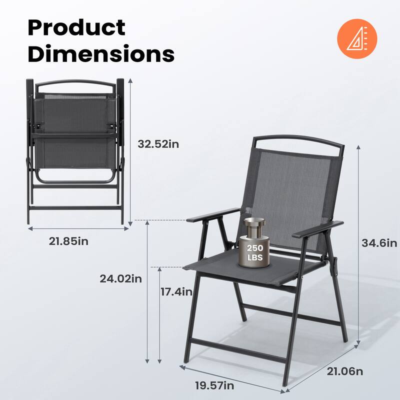 Pellebant Patio Portable Folding Chairs Outdoor Dining Chairs