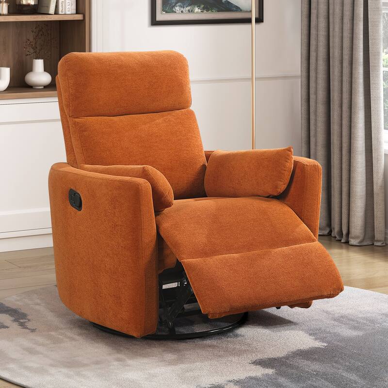 Fremont & Park Lennon 35" Microfiber Manual Swivel Glider Recliner - Removable Back