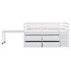 preview thumbnail 1 of 10, Full Low Loft Bed with Rolling Portable Desk & Shelves, Wood Loft Bed Frame with 4 Drawers for Kids & Teens, Boys, Girls White White - Full