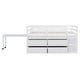 preview thumbnail 5 of 35, Full Size Wooden Loft Bed with Shelves, Desk and 4 Drawers, White