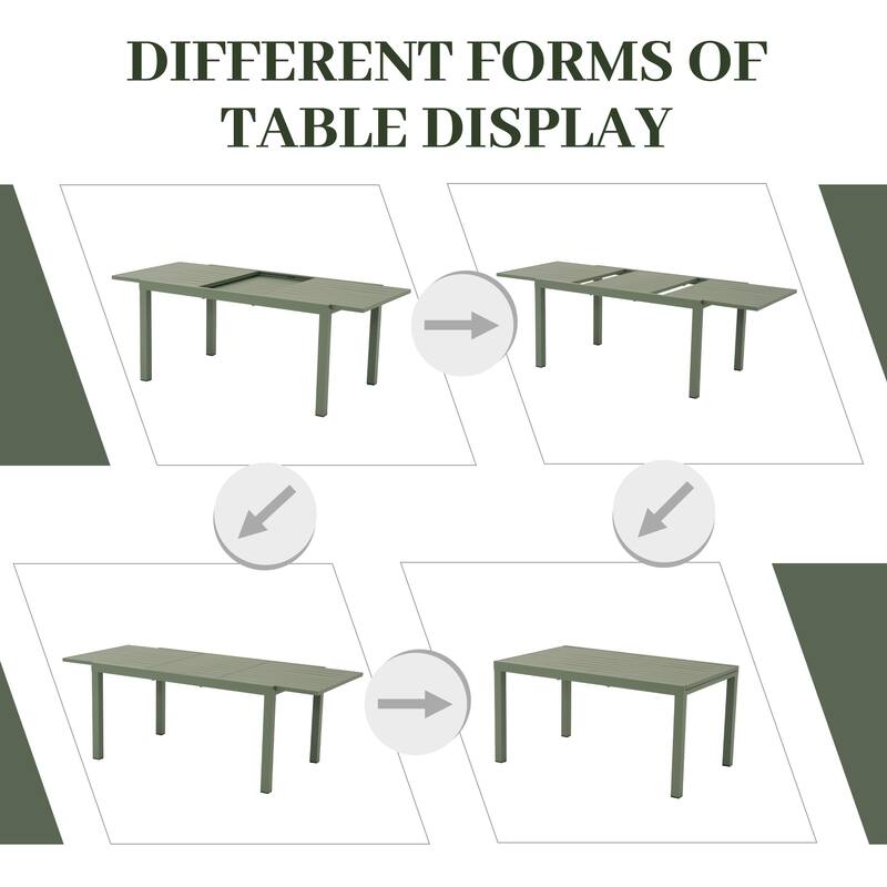 Outdoor Patio Dining Set Chairs and Extendable Table