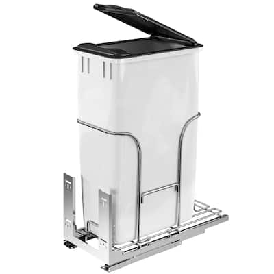 43QT Bottom Mount Double Bin Trash Can with Lid