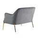 preview thumbnail 52 of 117, Barbara 43" Contemporary Velvet Loveseat Sofa with Goldtone Metal Legs by HULALA HOME