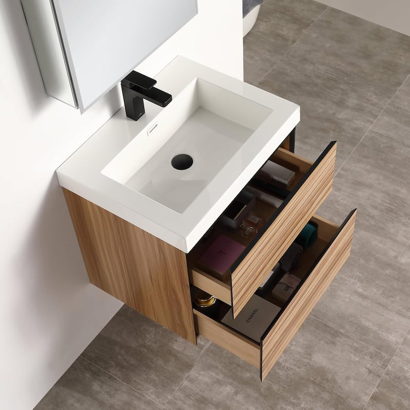 Blossom Annecy 24-Inch Floating Bathroom Vanity with Acrylic Sink