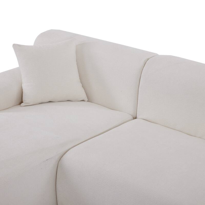 L-Shape Modular Sectional Sofa for Living Room, 2 Piece Free Combination Sleeper Sofa Floor Lounge Recliner with 2 Pillows