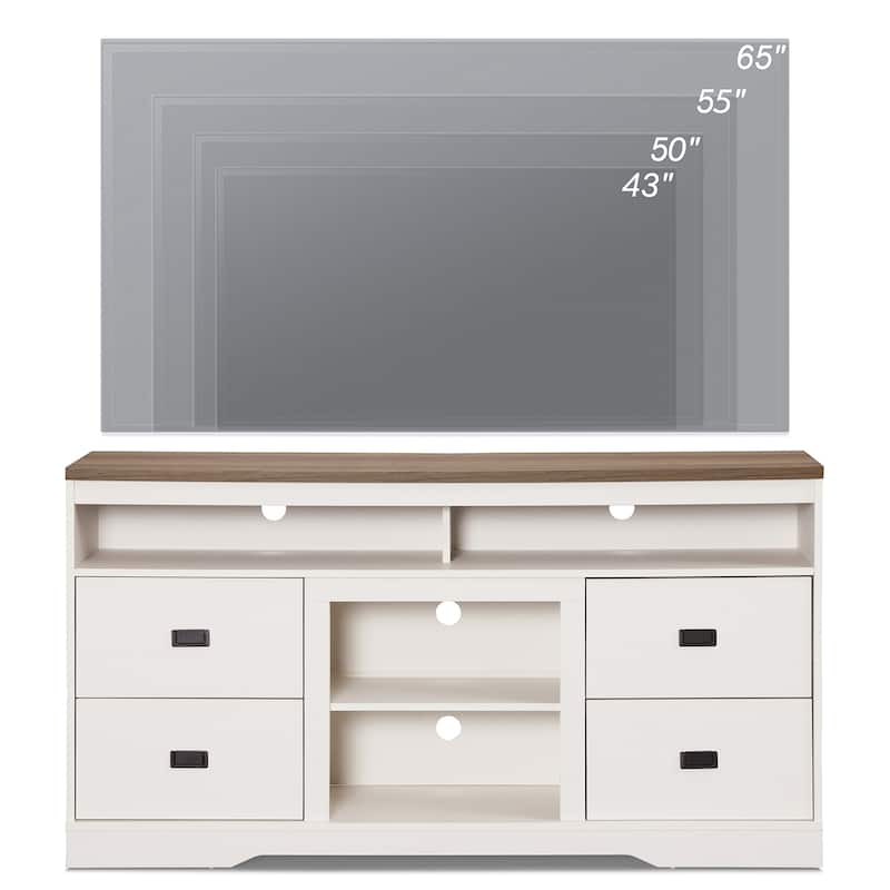 Farmhouse Sideboard Buffet Cabinet with 4 Drawers - 59 INCH