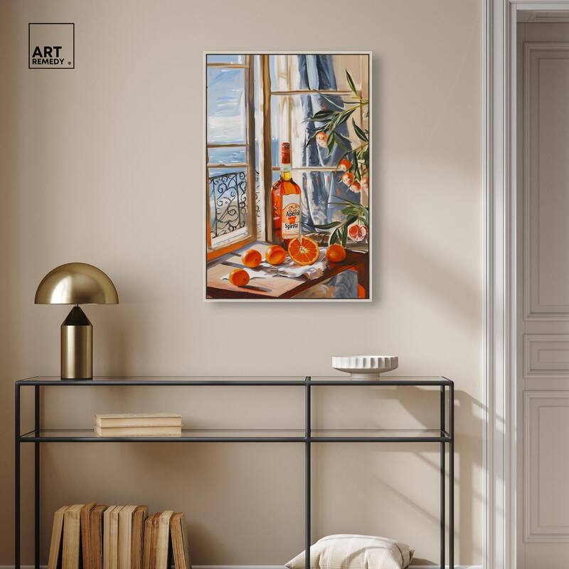 Orange Aperol by the Sea Canvas by Art Remedy