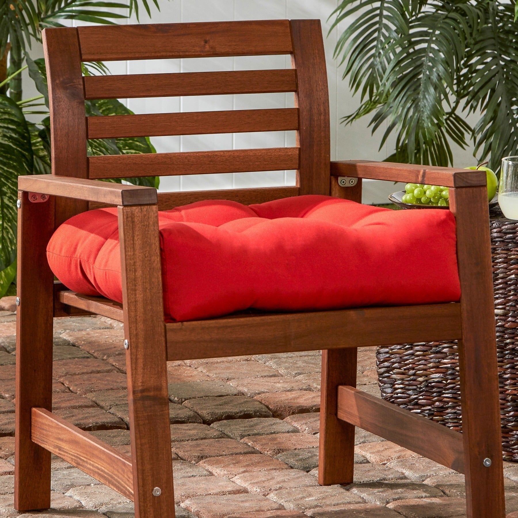 Salsa Red 20-inch Outdoor Chair Cushion by Greendale Home Fashions - 20w x 20l