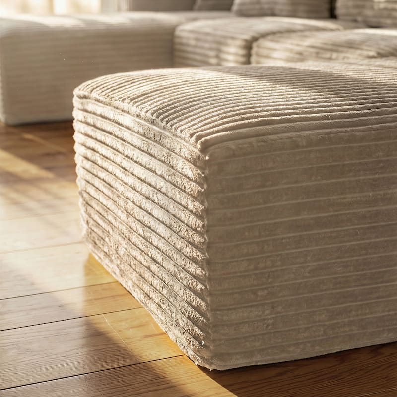 Oversized Modular Sectional Sofa, No Assembly Required, Corduroy Fabric, Deep Seat Cloud Couch with Chaise Foam Sofa