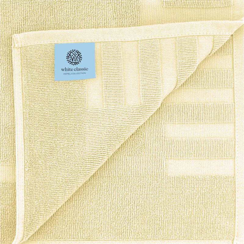 White Classic Luxury Cotton Bath Mat 22x34 Set of 2