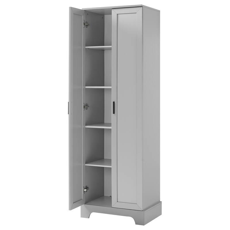 Storage Cabinet with Two Doors for Bathroom, Office, Adjustable Shelf, MDF Board