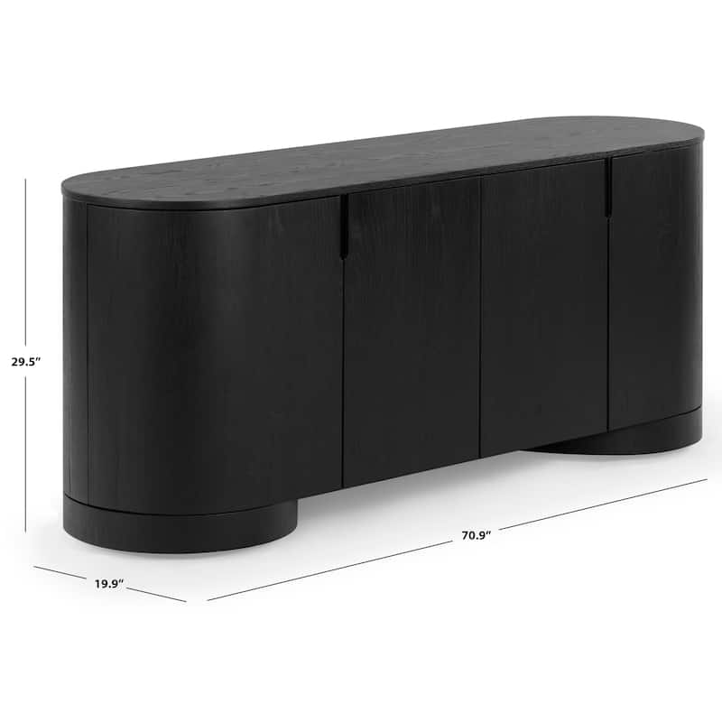 SAFAVIEH Couture Jesbelina Oval 4 Door Wood Sideboard - 71"W x 20"D x 30"H